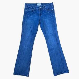 Banana Republic Slim Bootcut Jeans Women 29/8S Blue Medium Wash Whiskering Denim